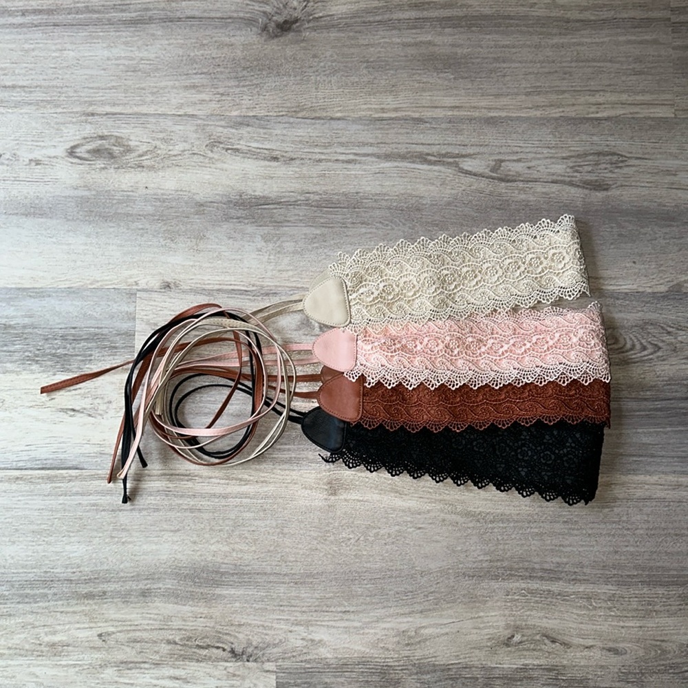 Boho lace tie belts